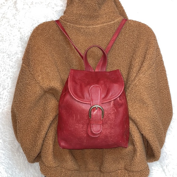 Coach Vintage Rare Red Convertible Backpack Crossbody Shoulder Bag Purse - Picture 1 of 17